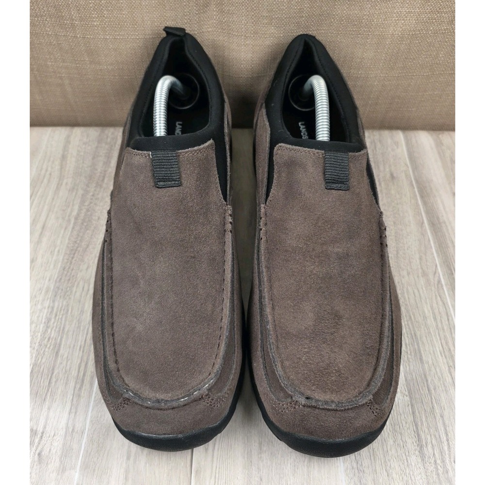 Lands' End Brown Rough Cut Suede Chukka Loafers Mens Size 11EE Slip-On Shoes